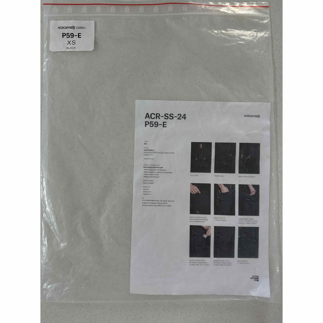 ACRONYM P59-E BLACK SIZE XS 日本未入荷 アクロニウムの通販 by ACRONYM P59-E BLACK SIZE XS 日本未入荷 アクロニウムの通販 by
