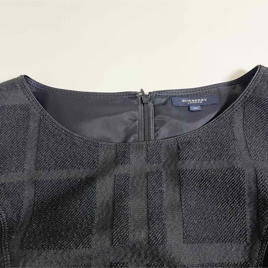 BURBERRY バーバリー ウール シルク ワンピース ノバチェック 40 BURBERRY バーバリー ウール シルク ワンピース ノバチェック 40