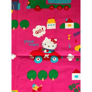 昭和 レトロ ファンシー サンリオ ハローキティ（長さ約55cm×幅約90cm）(生地/糸)