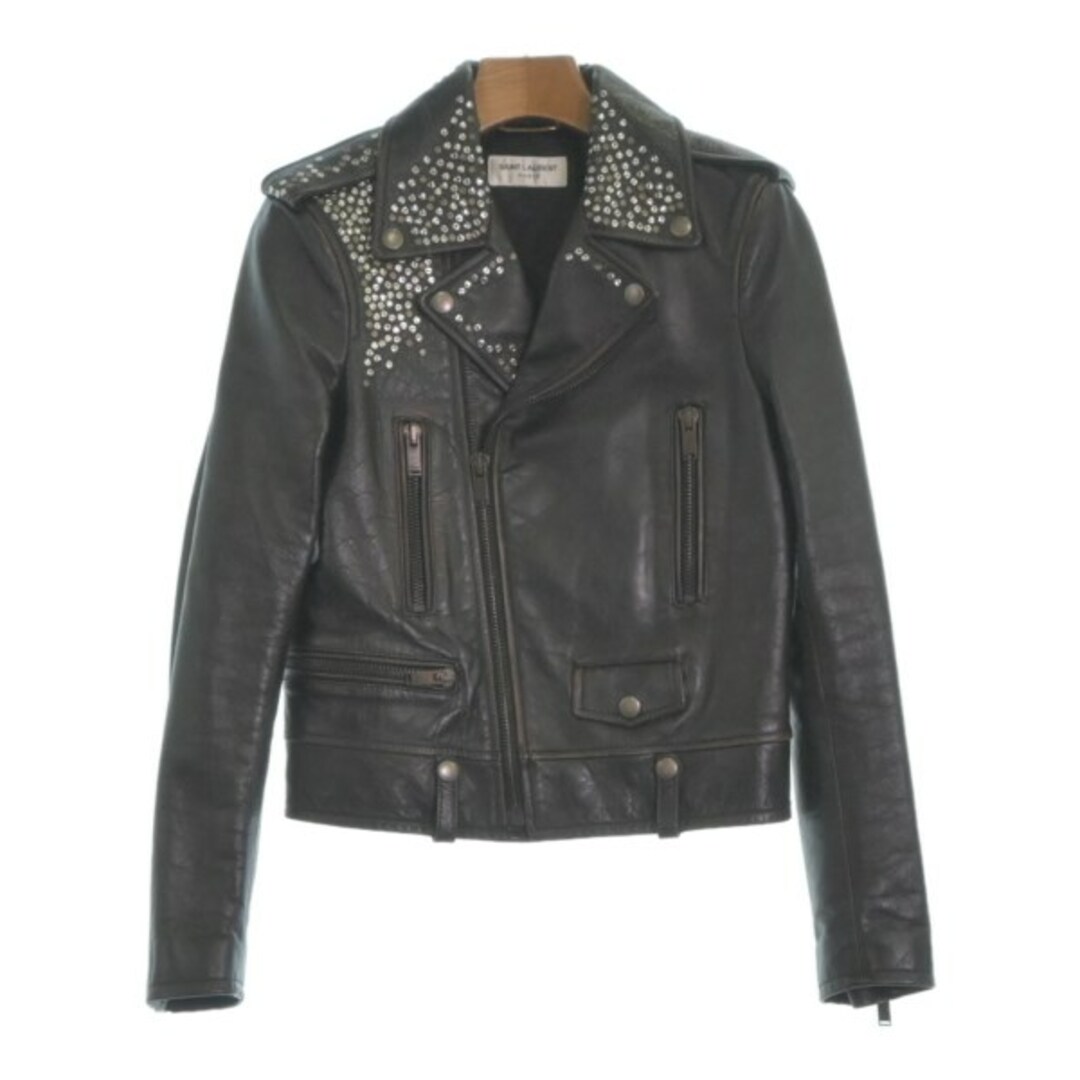 SAINT LAURENT PARIS ライダース -(M位) 黒系 【古着】【中古】