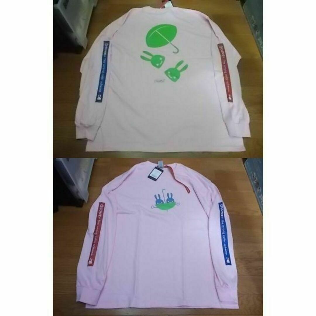 ロング Tシャツ XL 傘 ロンT 新品 cune キューン桃 クレイジー ロング Tシャツ XL 傘 ロンT 新品 cune キューン桃 クレイジー