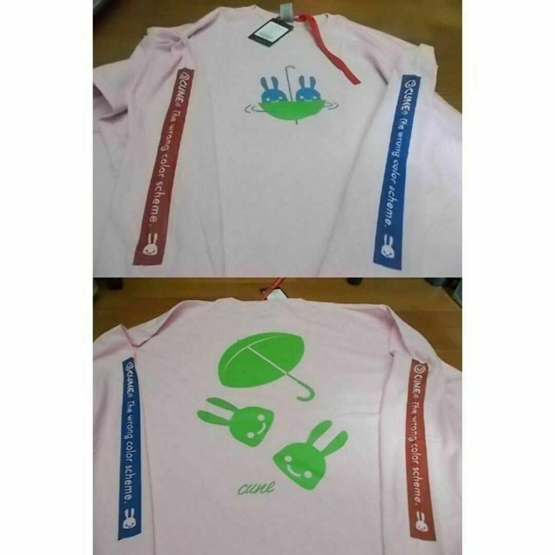 ロング Tシャツ XL 傘 ロンT 新品 cune キューン桃 クレイジー ロング Tシャツ XL 傘 ロンT 新品 cune キューン桃 クレイジー