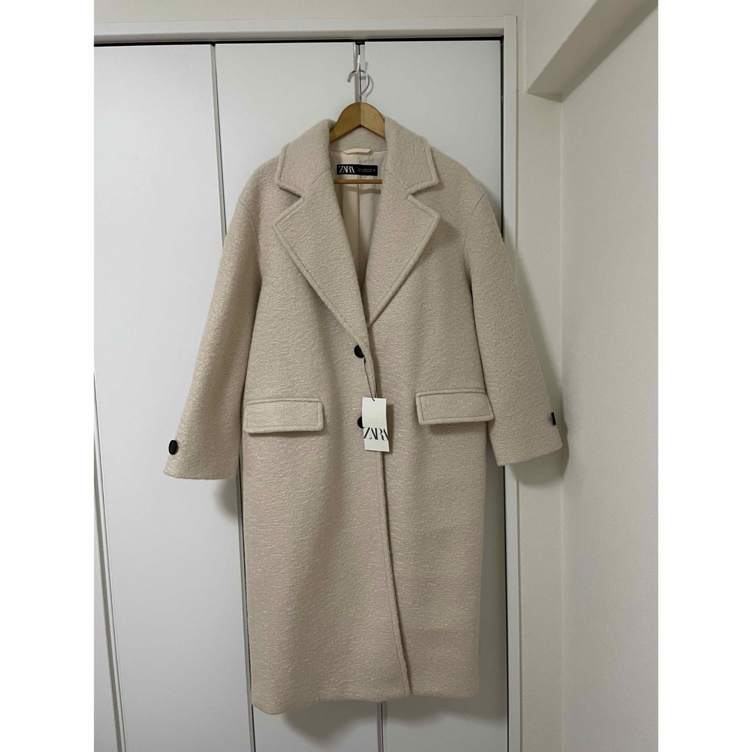 新品タグ付】ZARA ブークレオーバーコート ジャケット/アウター 新品タグ付】ZARA ブークレオーバーコート ジャケット/アウター