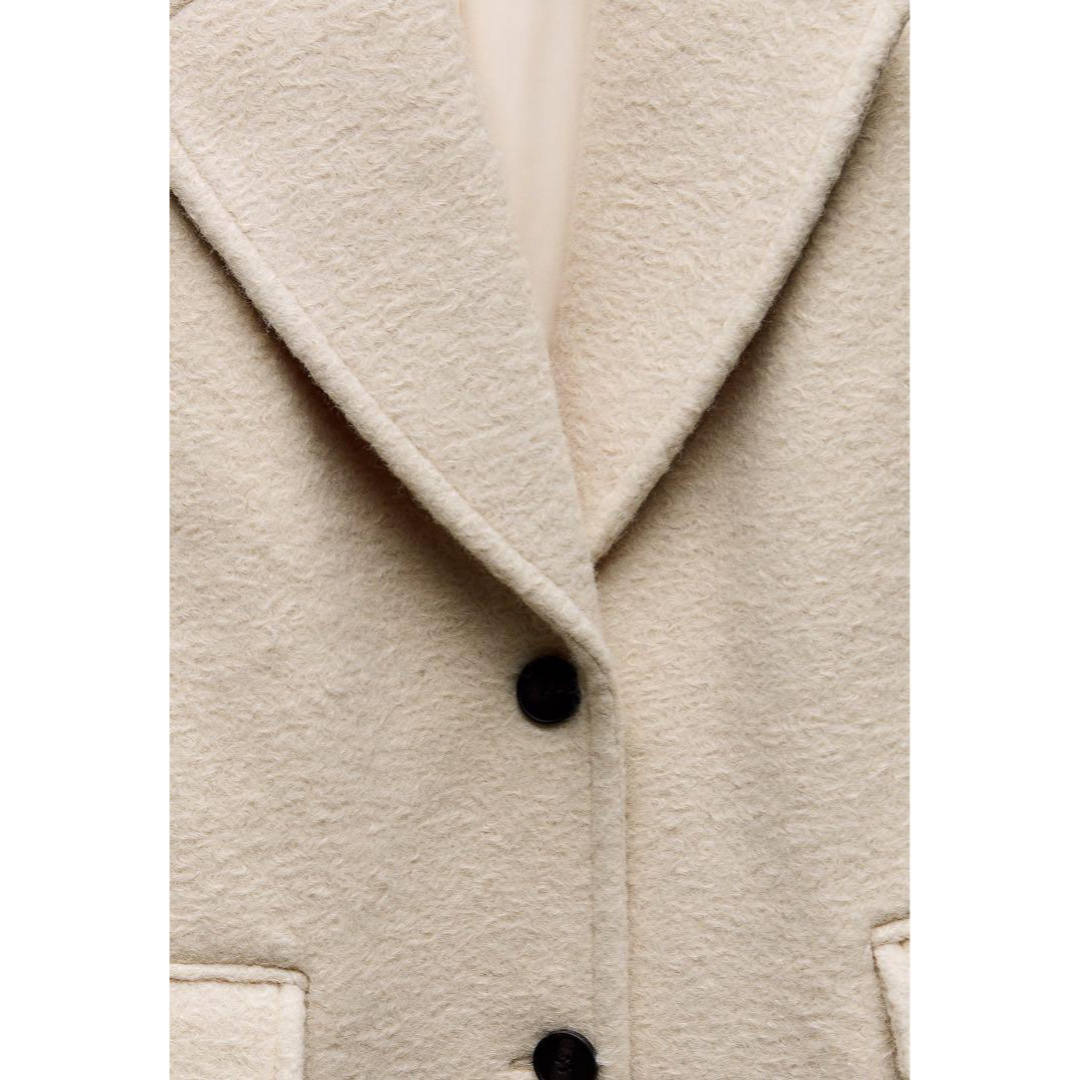 新品タグ付】ZARA ブークレオーバーコート ジャケット/アウター 新品タグ付】ZARA ブークレオーバーコート ジャケット/アウター