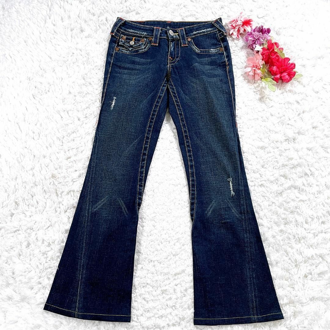 TRUE RELIGION ダークブルーフレアパンツ True Religion ダークブルー フレアデニム