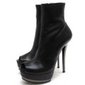 グッチ/GUCCI ショートブーツ シューズ 靴 レディース 女性 女性用 レザー 革 本革 ブラック 黒 228939 KILLS booties ブーティー サイドジップ ハイヒール