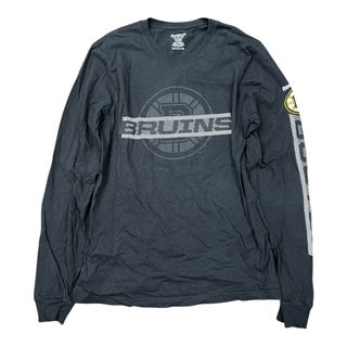 リーボック(Reebok)のs Reabok リーボック 長袖 ロンT 黒 袖デザイン 綿100(Tシャツ/カットソー(七分/長袖))