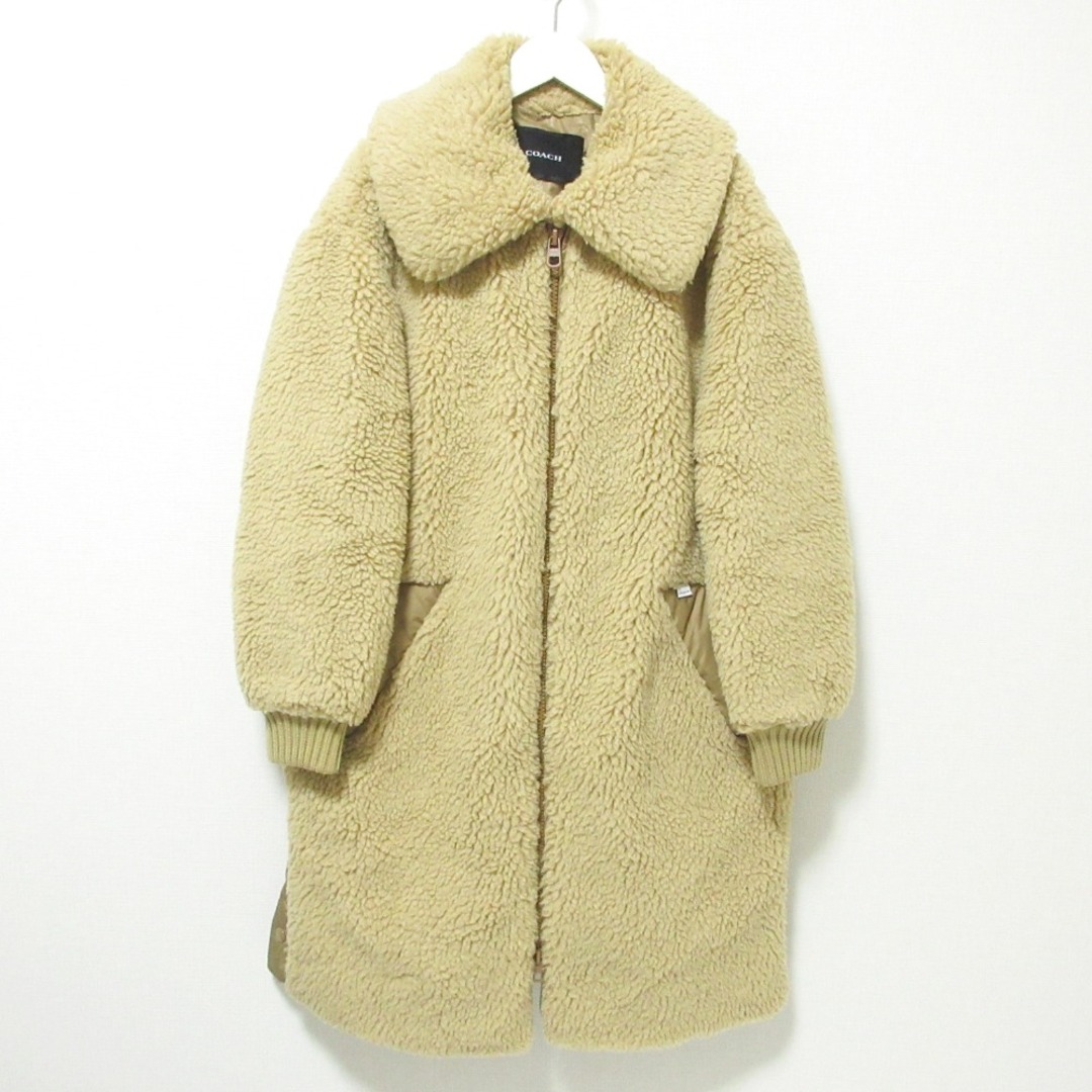 美品 22AW COACH コーチ 裏地シグネチャー柄 エコファー ボア 美品 22AW COACH コーチ 裏地シグネチャー柄 エコファー ボア