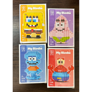 スポンジ・ボブ シリーズ　まとめ4点売り　ミニビルディング　ブロック玩具(キャラクターグッズ)