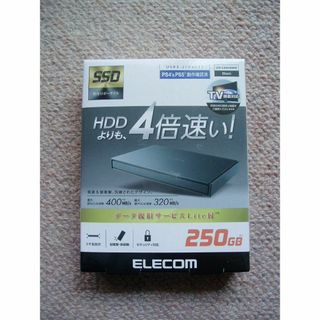 エレコム(ELECOM)の【新品】ELECOM ポータブルSSD 250GB ESD-EJ0250GBKR(PC周辺機器)