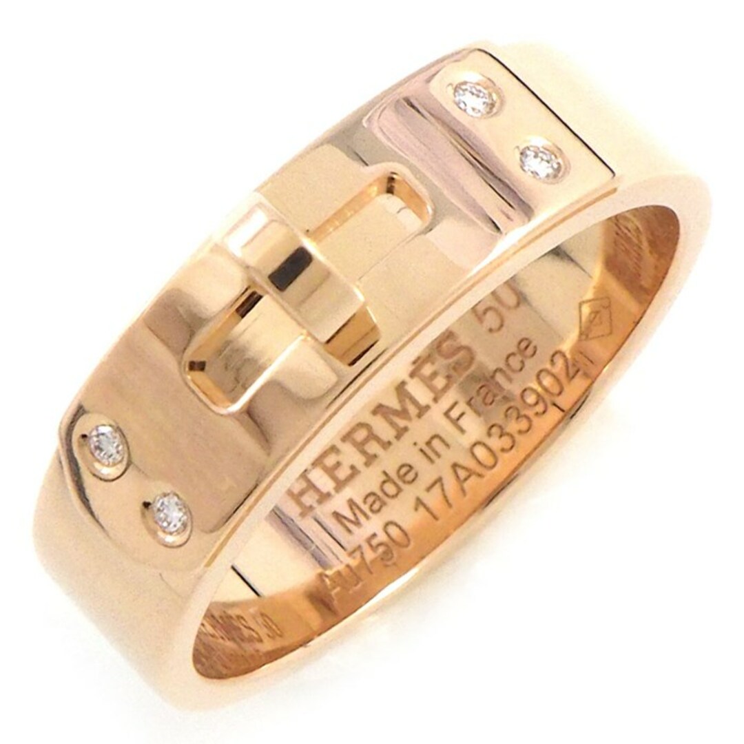 HERMES - エルメス HERMES リング ケリーPM H109041B 00046 4ポイント ダイヤモンド 計0.02ct K18PG 10号 / #50 【中古】