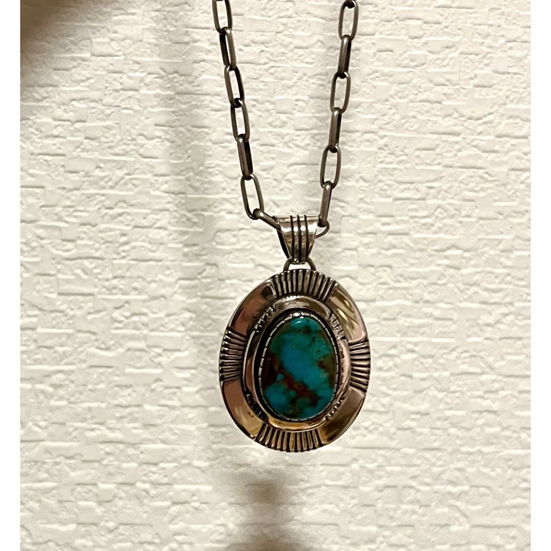 存在感抜群 ターコイズペンダント デルバートバンデバー作 DV navajo 存在感抜群 ターコイズペンダント デルバートバンデバー作 DV navajo