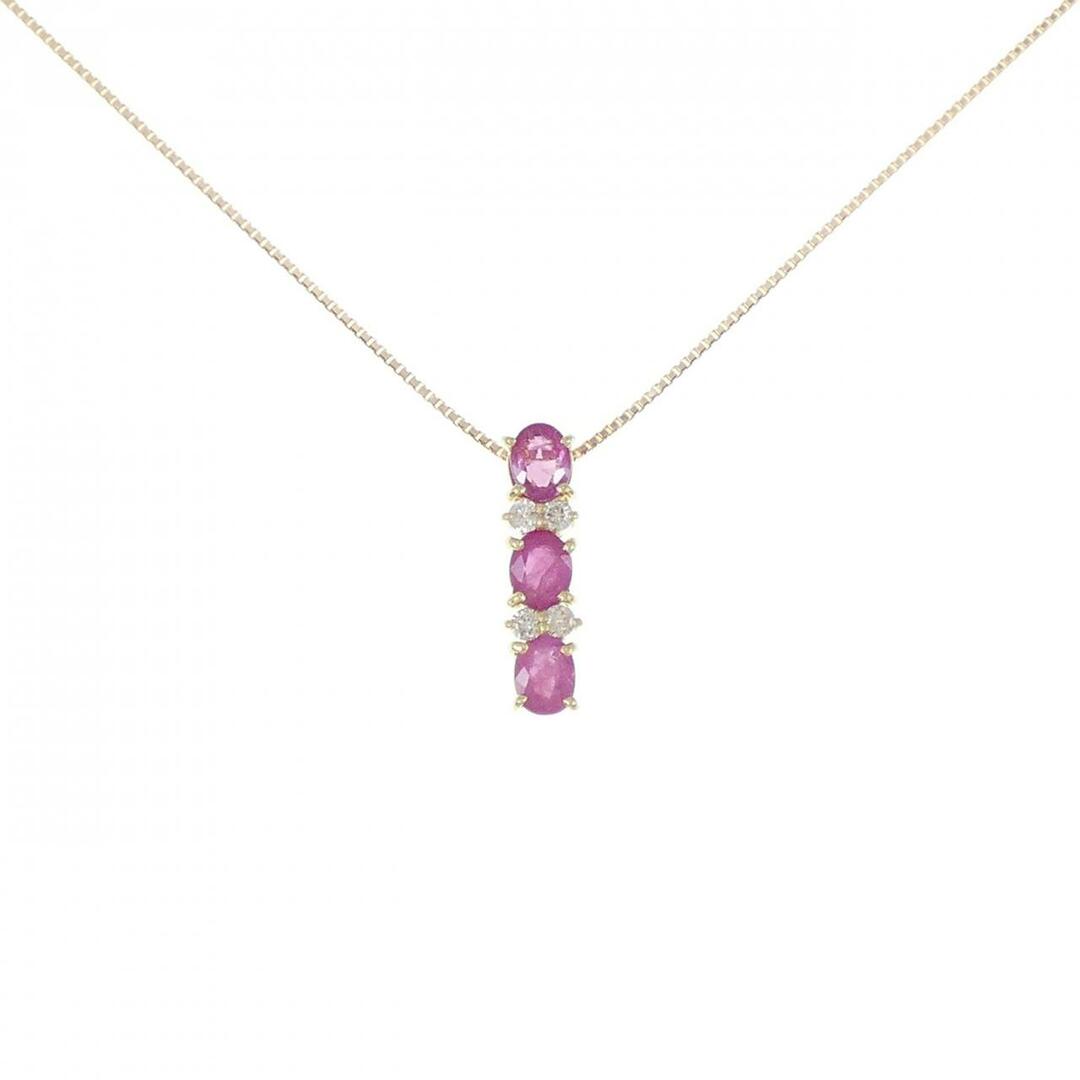 K18YG ルビー ネックレス 1.28CT