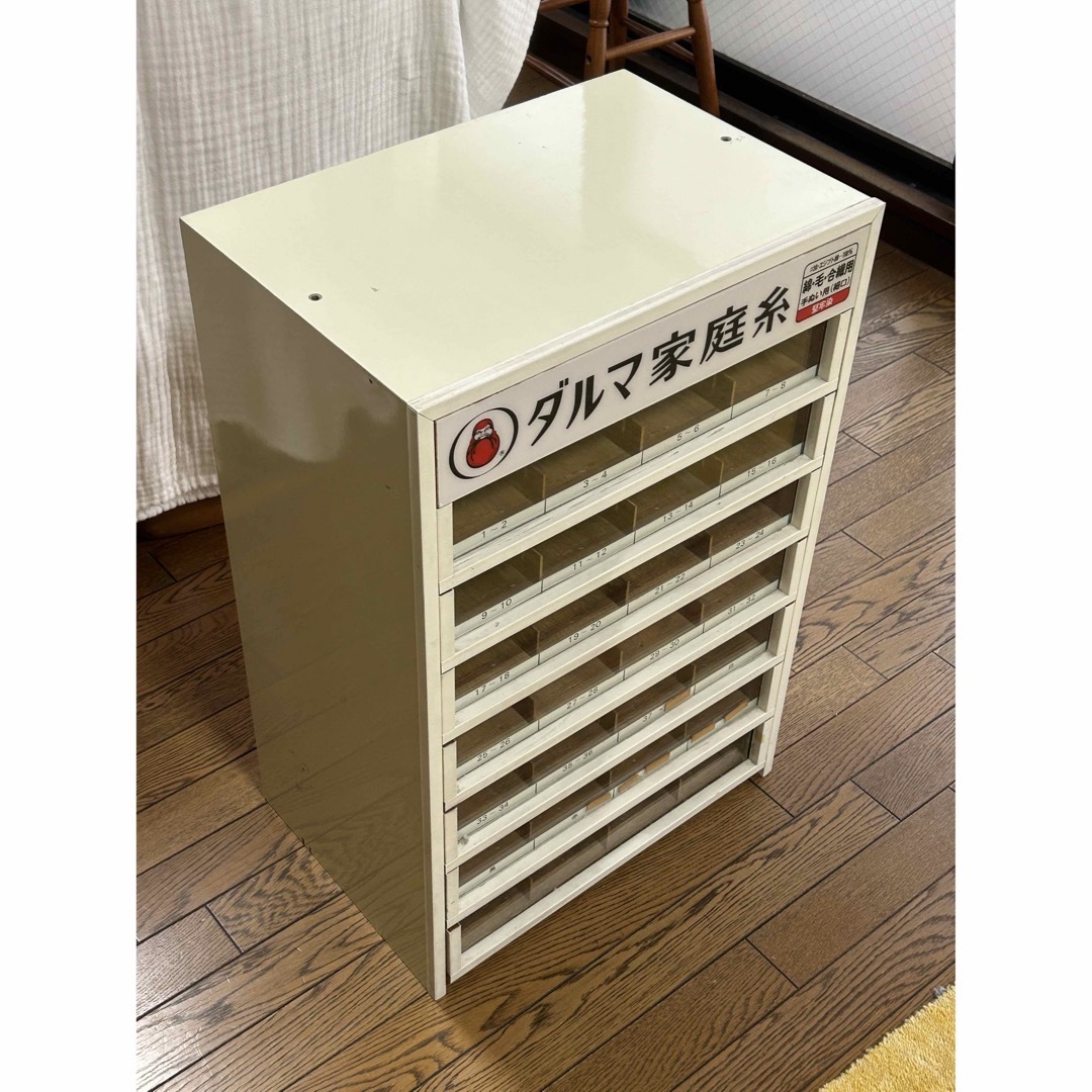 糸ケースダルマ家庭糸 アンティーク引き出しミシン糸 店舗什器 糸ケースダルマ家庭糸 アンティーク引き出しミシン糸 店舗什器