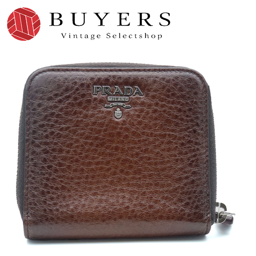 PRADA - 【中古】 プラダ 二つ折り財布 1M0522 レザー CACAO PRADA - 【中古】 プラダ 二つ折り財布 1M0522 レザー CACAO