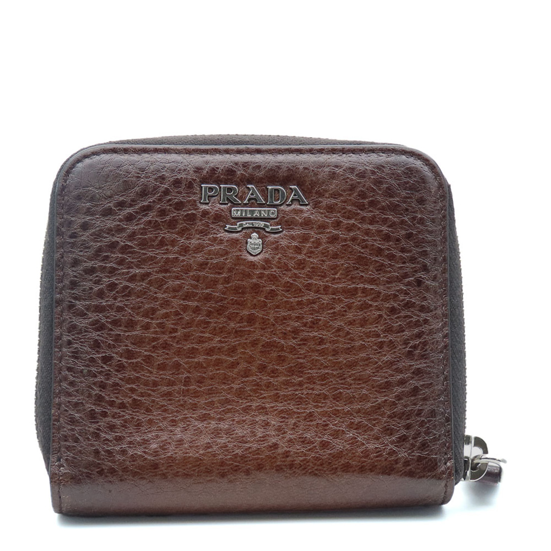 PRADA - 【中古】 プラダ 二つ折り財布 1M0522 レザー CACAO PRADA - 【中古】 プラダ 二つ折り財布 1M0522 レザー CACAO