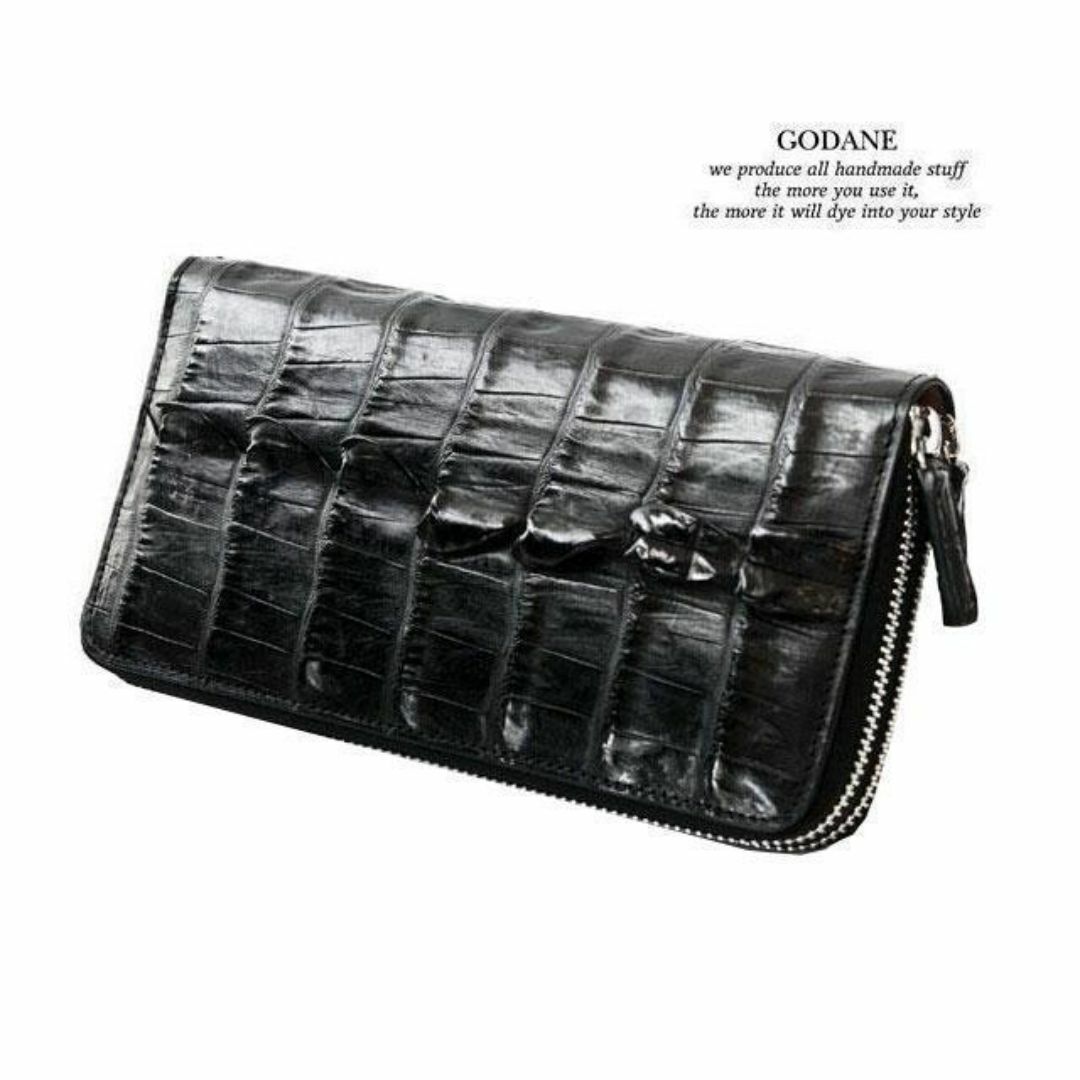 新品】GODANE 天然 カイマン クロコダイル 革 8074 メンズ 長財布 新品】GODANE 天然 カイマン クロコダイル 革 8074 メンズ 長財布