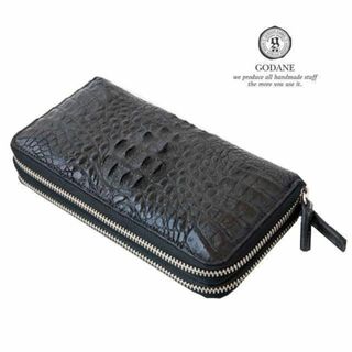 【新品】GODANE 天然 カイマン クロコダイル 革 8055 メンズ 長財布(長財布)