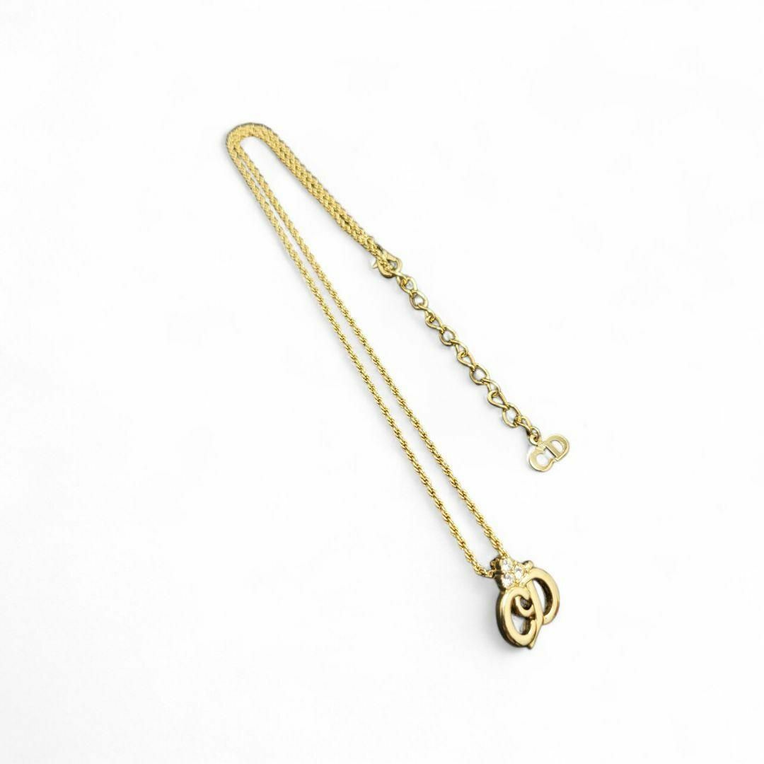 極美品】Christian Dior ネックレス CD ストーン ゴールド 極美品】Christian Dior ネックレス CD ストーン ゴールド