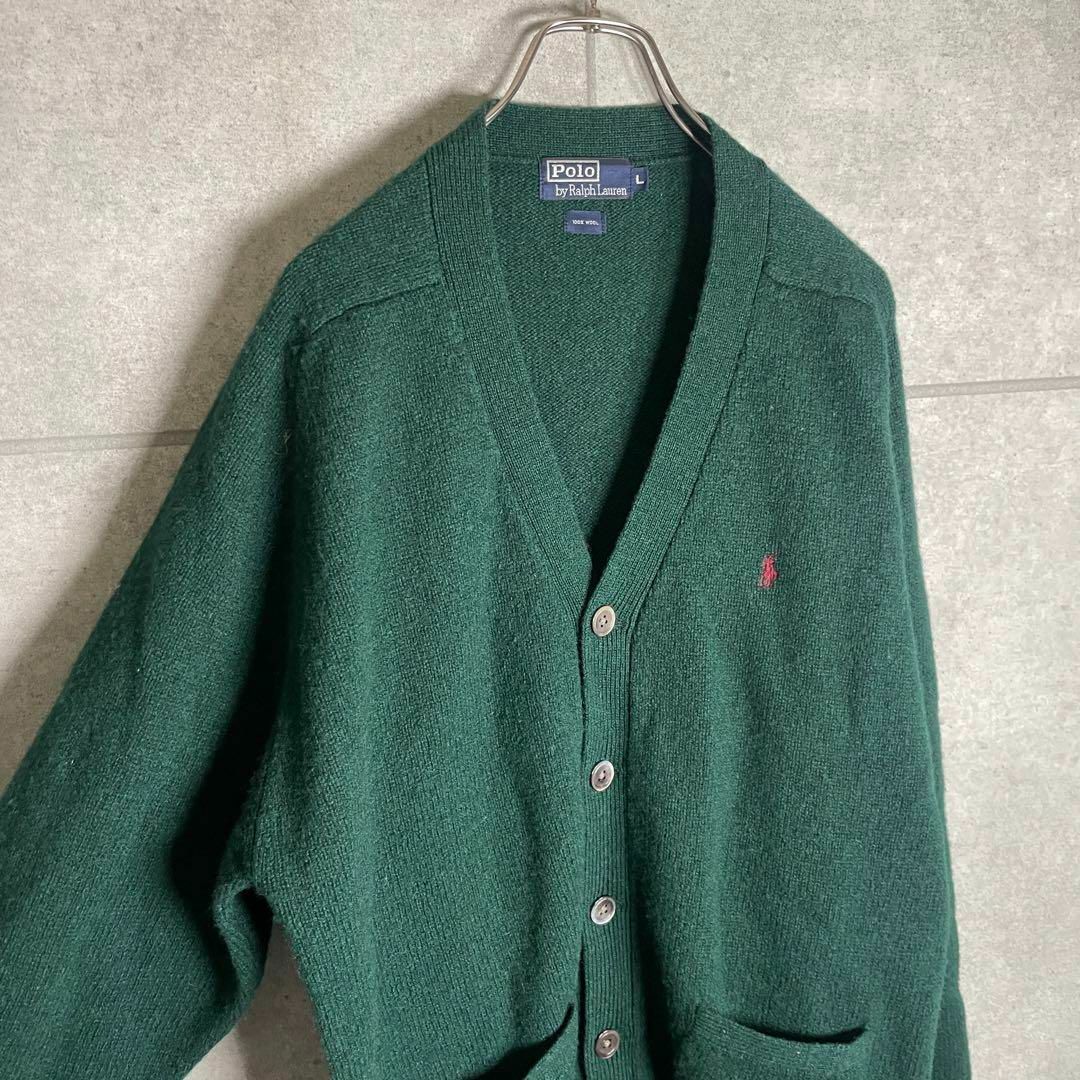 ラルフローレン カーディガン 90s 刺繍 赤ポニー レトロボタン ラルフローレン カーディガン 90s 刺繍 赤ポニー レトロボタン