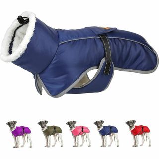 ペット　犬　防寒着 ジャケット　秋冬綿服　反射テープ　S(ペット服/アクセサリー)