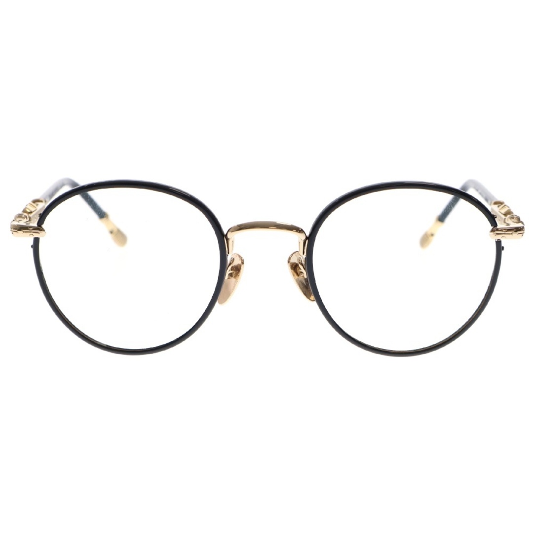 Chrome Hearts - CHROME HEARTS クロムハーツ FIRKIN サイドダガーテンプル ウェリントンサングラス アイウェア メガネ ブラック/ゴールド 40531519