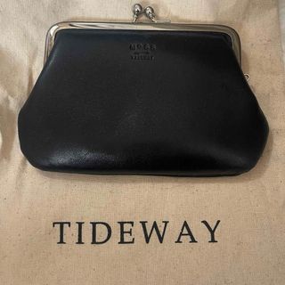 タイドウェイ(TIDEWAY)のTIDEWAY タイドウェイ 牛革親子がま口財布ブラック 美品！(財布)