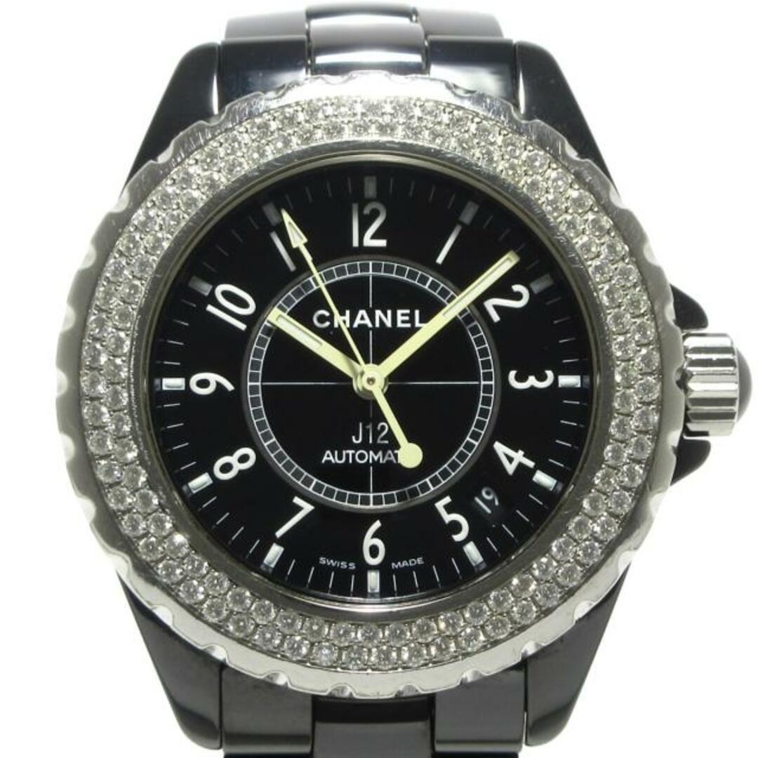 CHANEL - CHANEL(シャネル) 腕時計 J12 H0950 メンズ ダイヤベゼル/ブラックセラミック/旧型/38mm 黒