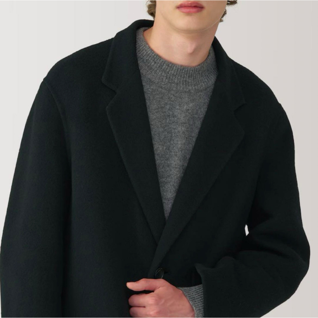 MUJI Labo カシミヤ混チェスターコート XL 黒 新品未使用の通販 MUJI Labo カシミヤ混チェスターコート XL 黒 新品未使用の通販