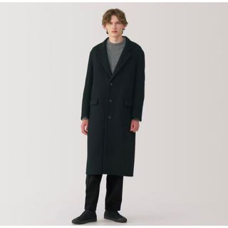 MUJI Labo カシミヤ混チェスターコート XL 黒 新品未使用の通販 MUJI Labo カシミヤ混チェスターコート XL 黒 新品未使用の通販