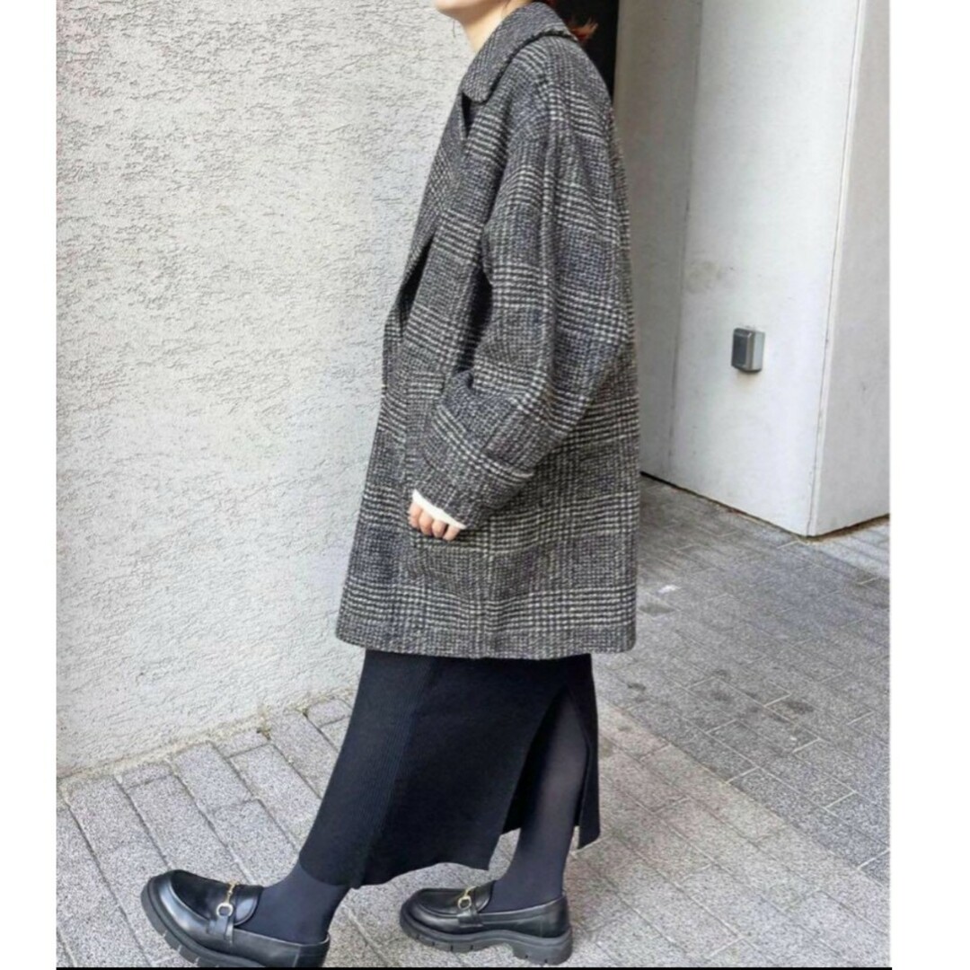 Spick&span 御座い Wスライバーチェックハーフコート 38 Spick&span 御座い Wスライバーチェックハーフコート 38