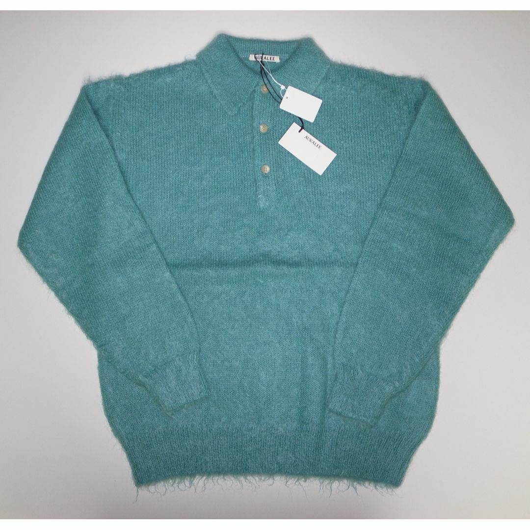AURALEE - AURALEE BRUSHED SUPER POLO モヘア ニットポロ 4の AURALEE - AURALEE BRUSHED SUPER POLO モヘア ニットポロ 4の