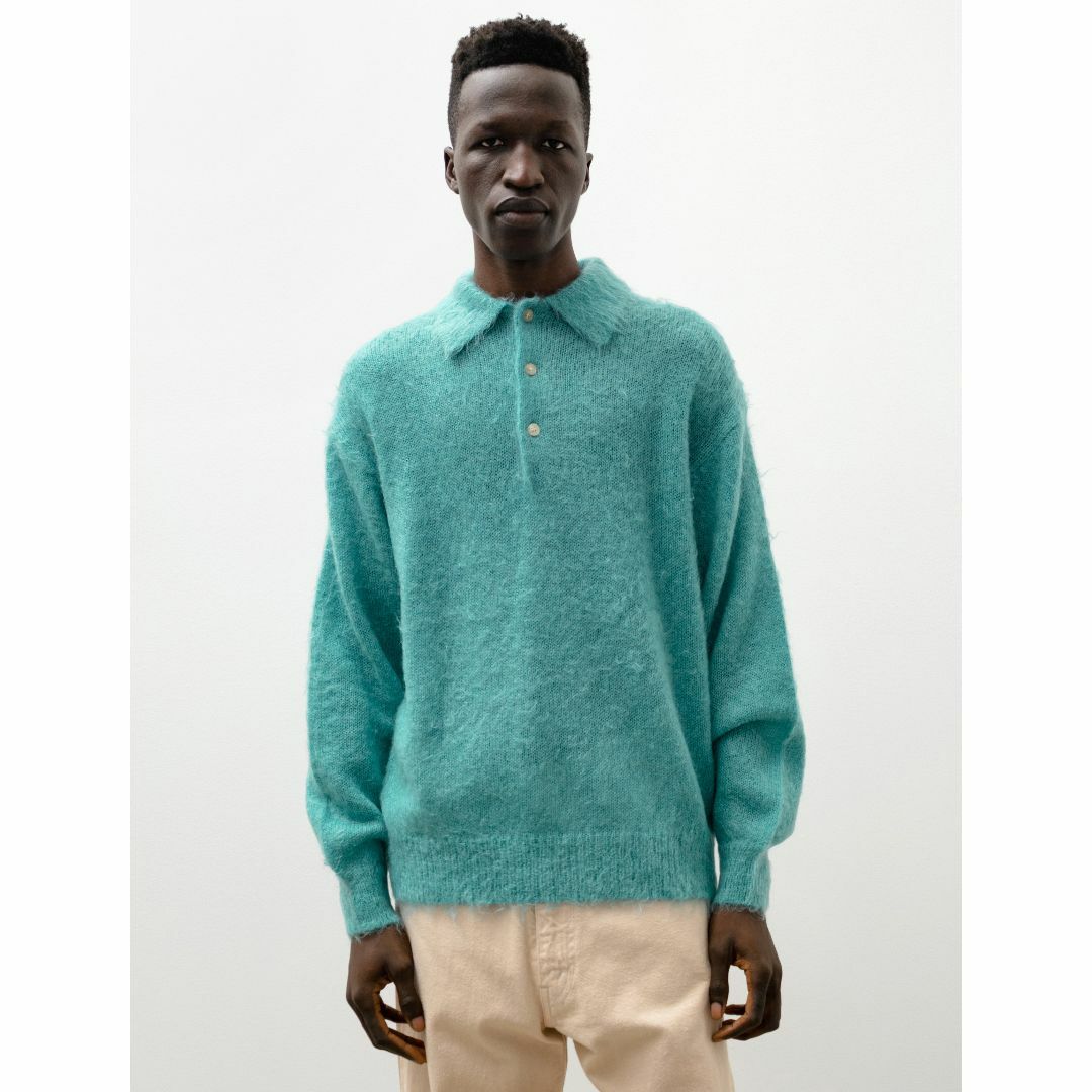 AURALEE - AURALEE BRUSHED SUPER POLO モヘア ニットポロ 4の AURALEE - AURALEE BRUSHED SUPER POLO モヘア ニットポロ 4の