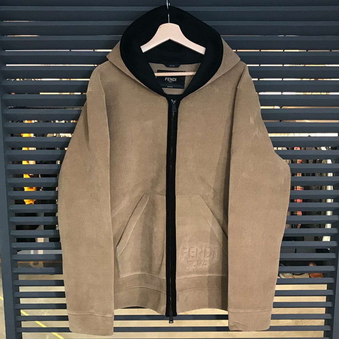 FENDI - 超美品 フェンディ コーデュロイ パーカー ベージュ ブラック 52 XL