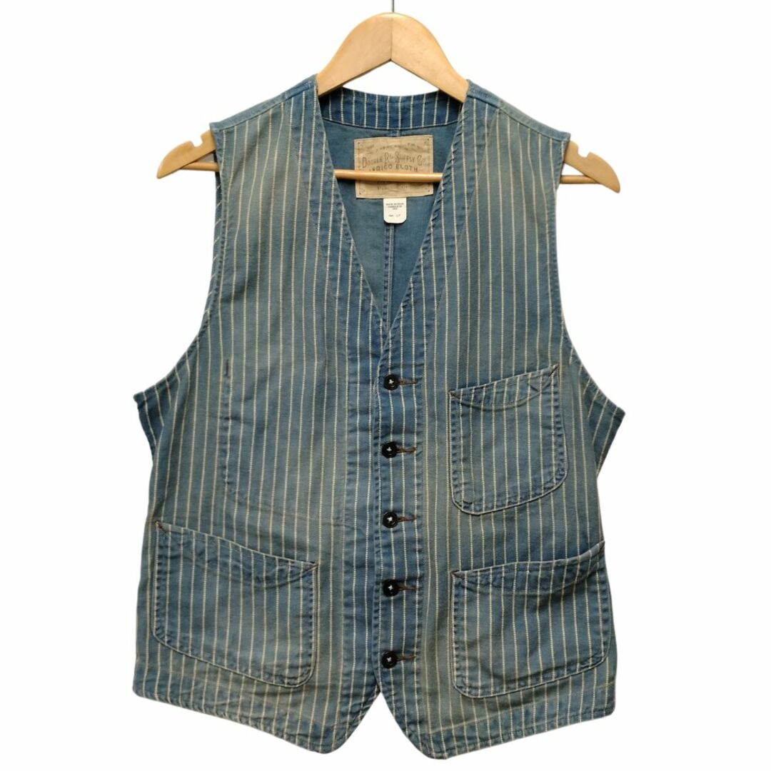 RRL - RRL ダブルアールエル 加工 ウォバッシュ ストライプ ジレ RRL - RRL ダブルアールエル 加工 ウォバッシュ ストライプ ジレ