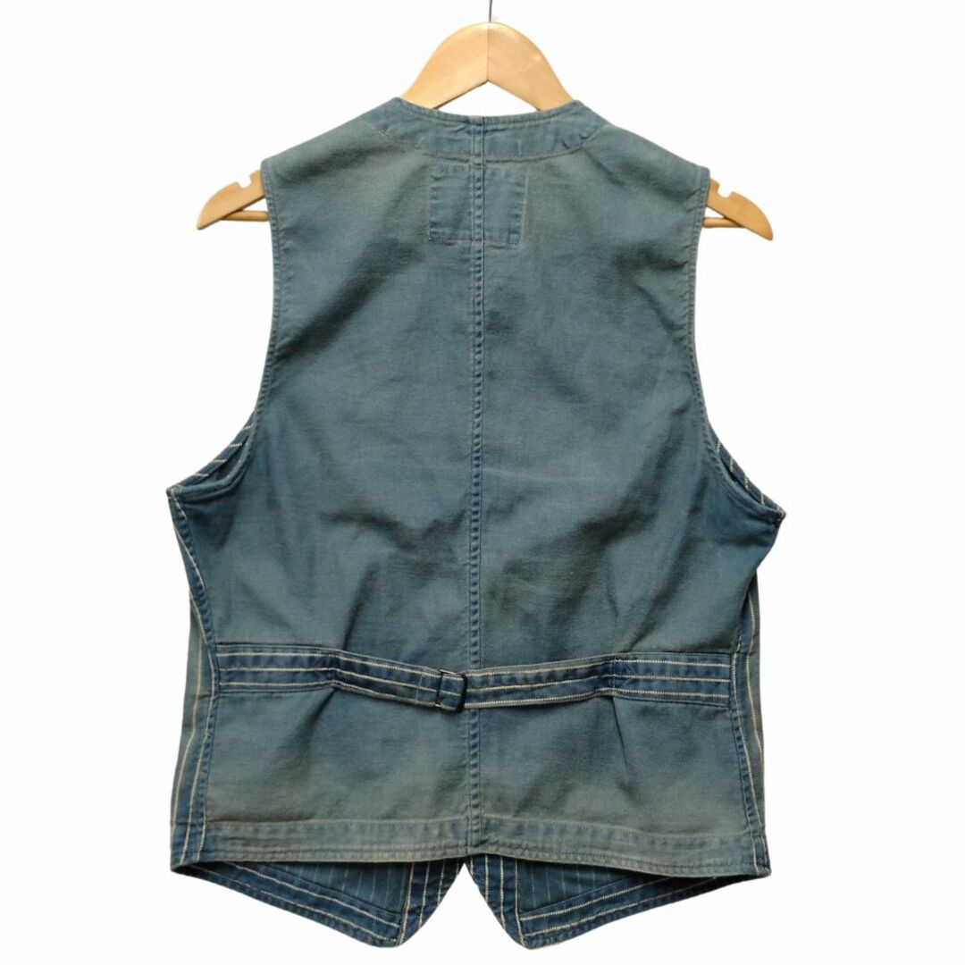 RRL - RRL ダブルアールエル 加工 ウォバッシュ ストライプ ジレ RRL - RRL ダブルアールエル 加工 ウォバッシュ ストライプ ジレ