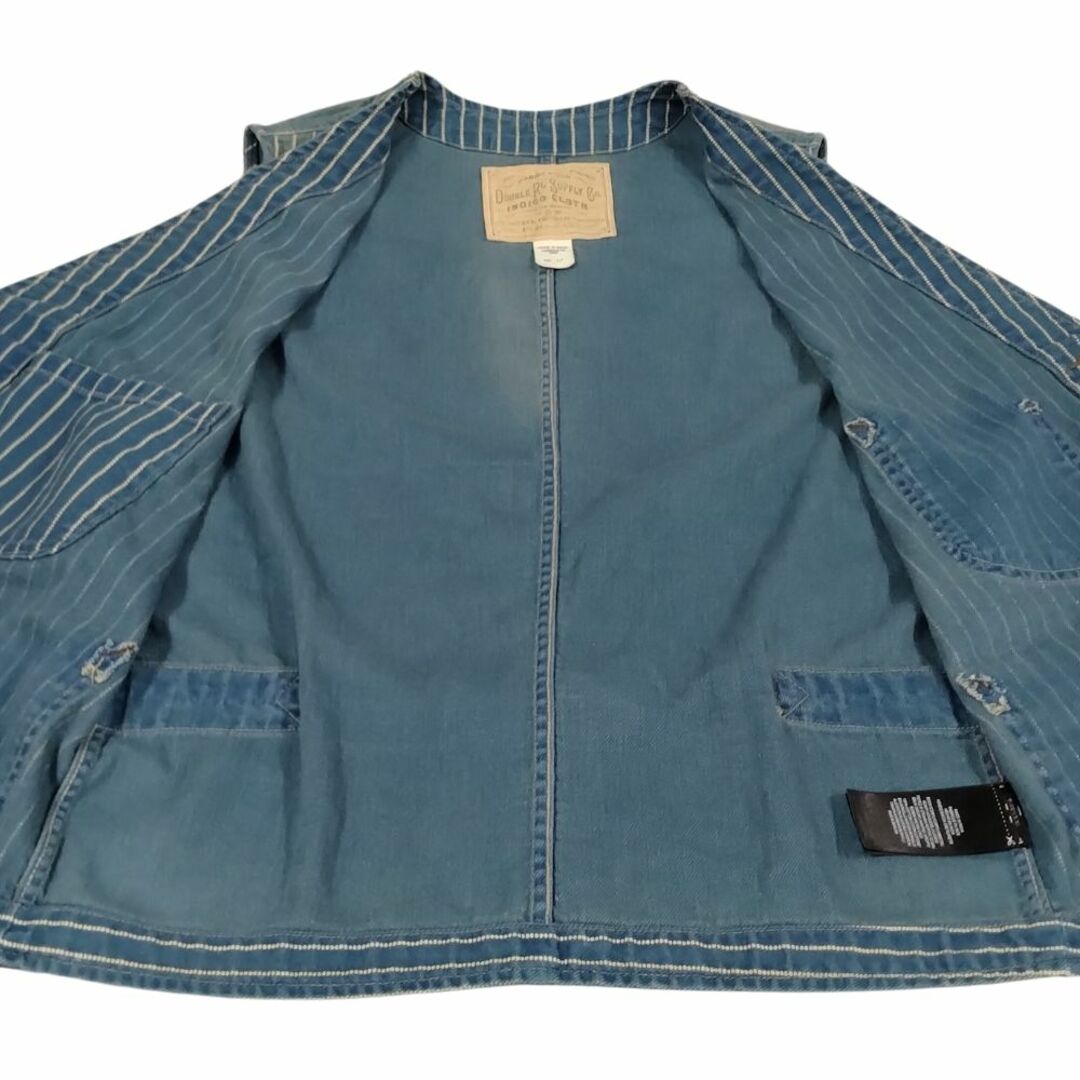 RRL - RRL ダブルアールエル 加工 ウォバッシュ ストライプ ジレ RRL - RRL ダブルアールエル 加工 ウォバッシュ ストライプ ジレ