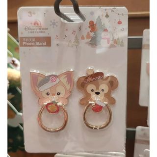 ディズニー(Disney)の上海ディズニー　ダッフィー　リーナベル　2個セット　スマホリング　スマホスタンド(キャラクターグッズ)