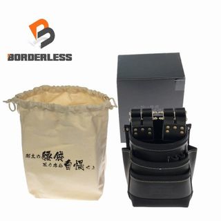 ☆未使用保管品☆KNICKS ニックス 3段腰袋 KBB-301DDX チェーンタイプ 自在型総ヌメ革 専用巾着 外箱付 99289(工具)