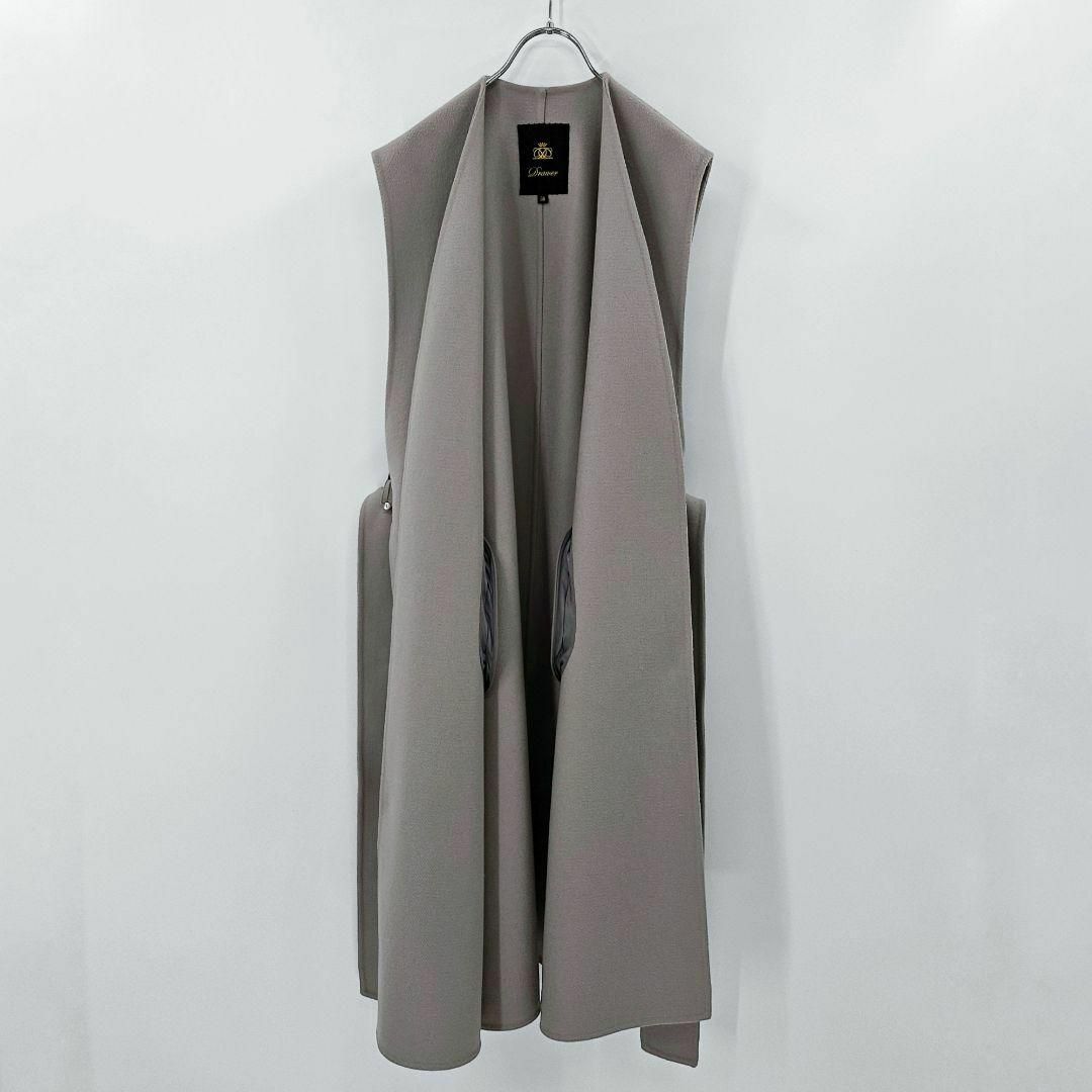 美品】ドゥロワー ウールケヌキロングジレ グレージュ コート 美品】ドゥロワー ウールケヌキロングジレ グレージュ コート