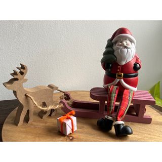 【新品】トナカイさんとサンタさんセット(置物)
