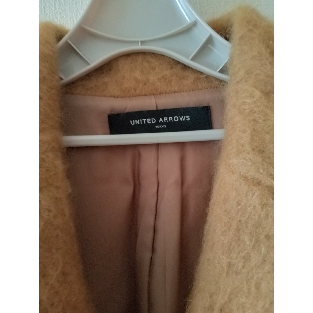 UNITED ARROWS - UNITED ARROWS ウール ファーコート 38サイズの UNITED ARROWS - UNITED ARROWS ウール ファーコート 38サイズの
