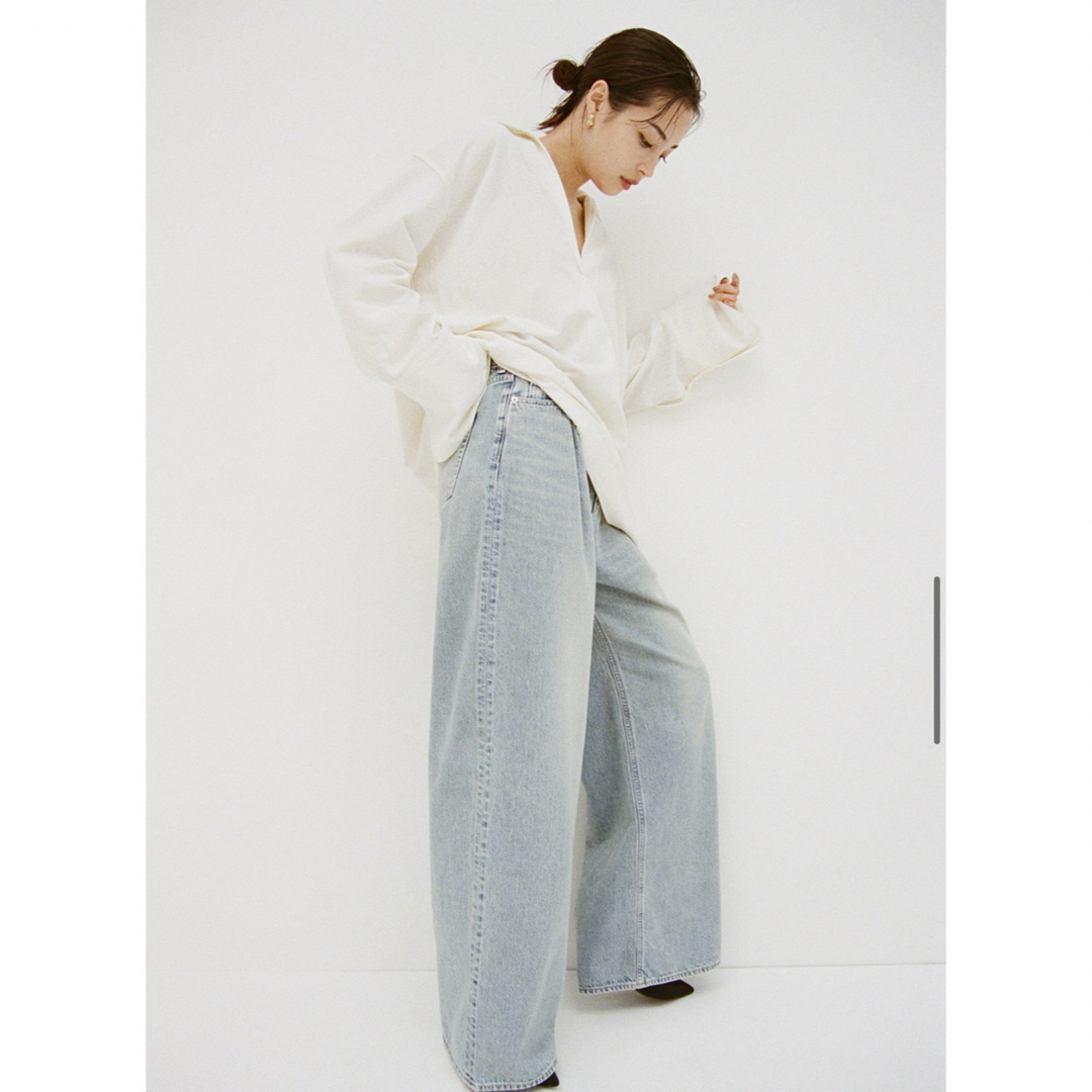 CLANE - 広瀬すず×CLANE TUCK WIDE DENIM PANTS アイスブルーの CLANE - 広瀬すず×CLANE TUCK WIDE DENIM PANTS アイスブルーの