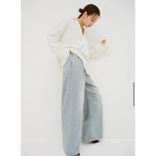 CLANE - 広瀬すず×CLANE TUCK WIDE DENIM PANTS アイスブルーの CLANE - 広瀬すず×CLANE TUCK WIDE DENIM PANTS アイスブルーの