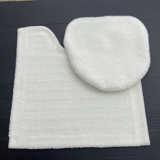 フラットトイレマット、ふたカバーセット新品【日本製】(トイレマット)