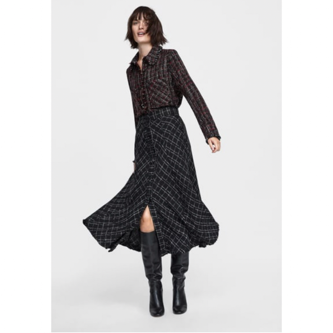ZARA - ZARA チェック柄 ロングスカート ロングフレアスカート ZARA - ZARA チェック柄 ロングスカート ロングフレアスカート