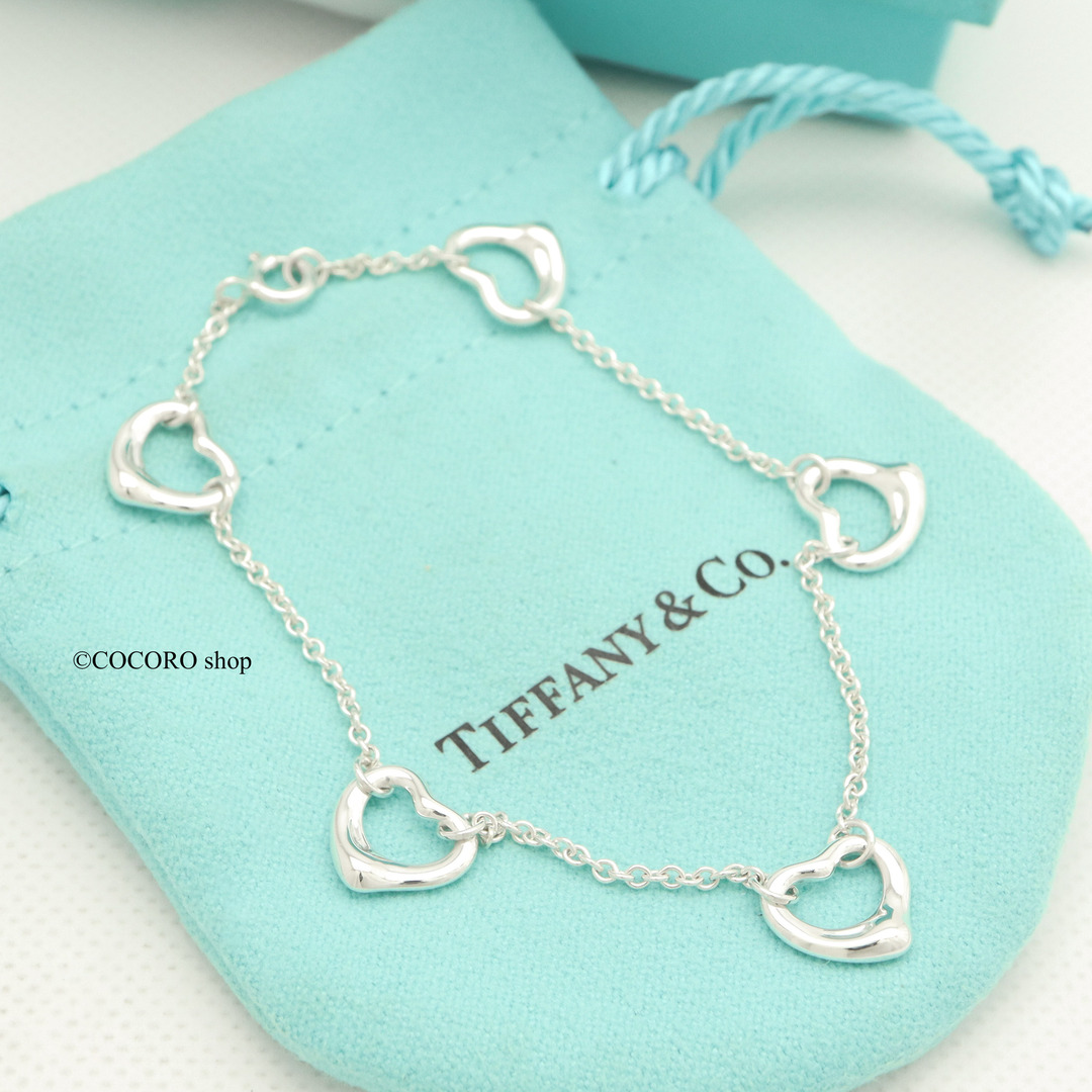 美品】TIFFANY&Co. ファイブ オープンハート ブレスレット 美品】TIFFANY&Co. ファイブ オープンハート ブレスレット