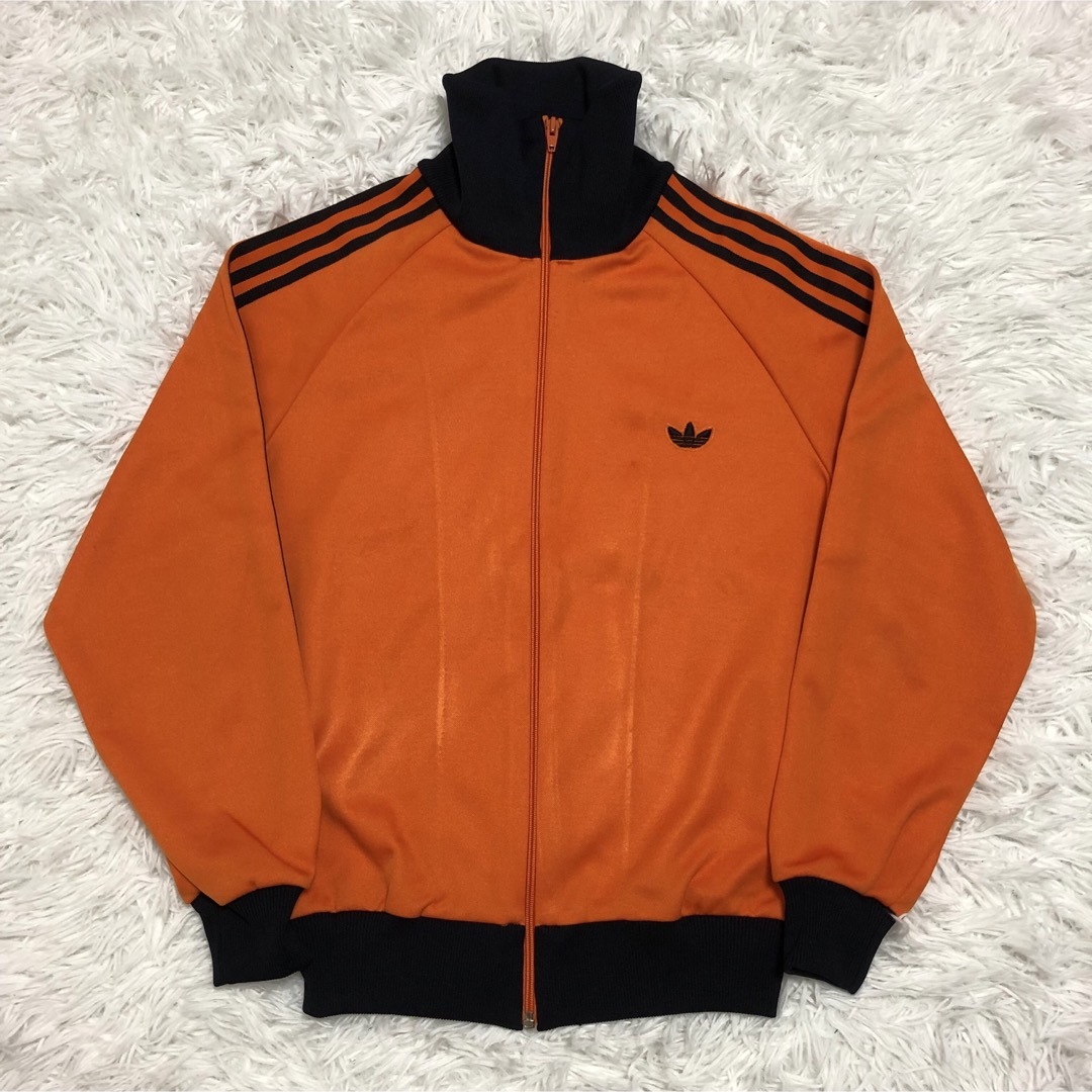 アディダス 80s トラックジャケット ジャージ オレンジ×黒 アディダス 80s トラックジャケット ジャージ オレンジ×黒