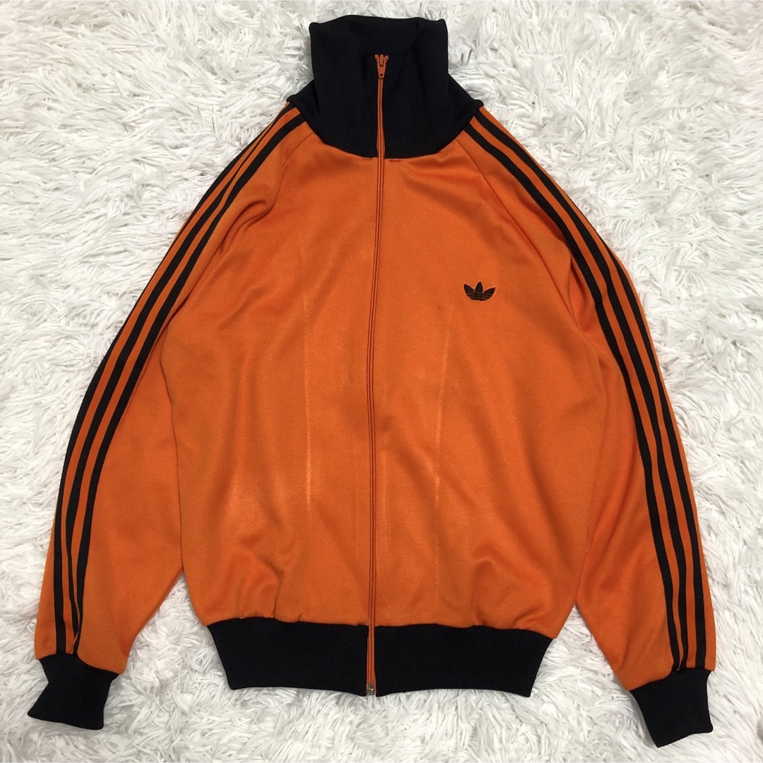 アディダス 80s トラックジャケット ジャージ オレンジ×黒 アディダス 80s トラックジャケット ジャージ オレンジ×黒