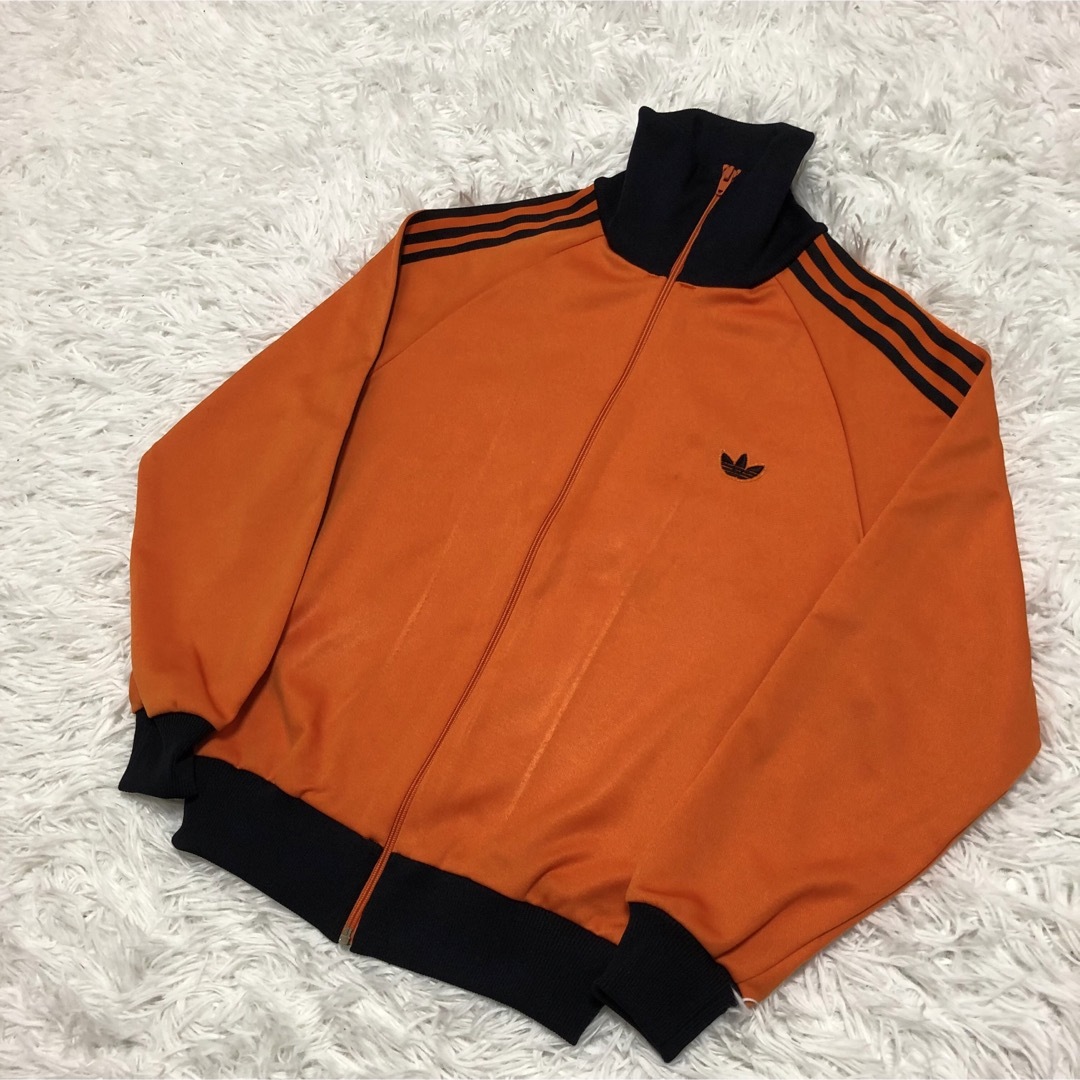 アディダス 80s トラックジャケット ジャージ オレンジ×黒 アディダス 80s トラックジャケット ジャージ オレンジ×黒